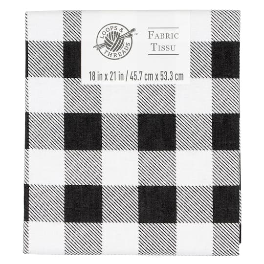 Black Check Cotton Fabric by Loops & Threads™